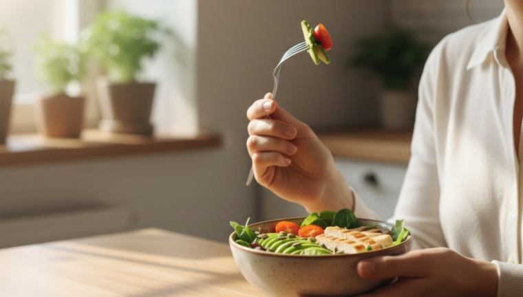Thực hành ăn trong chánh niệm để nhận biết tín hiệu đói và no của cơ thể